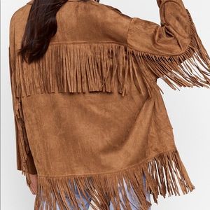 Faux Suede Tassel Fringe Jacket
